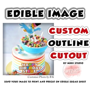 Custom Edible Image Cutout Cake Topper: Your Logo or Photo