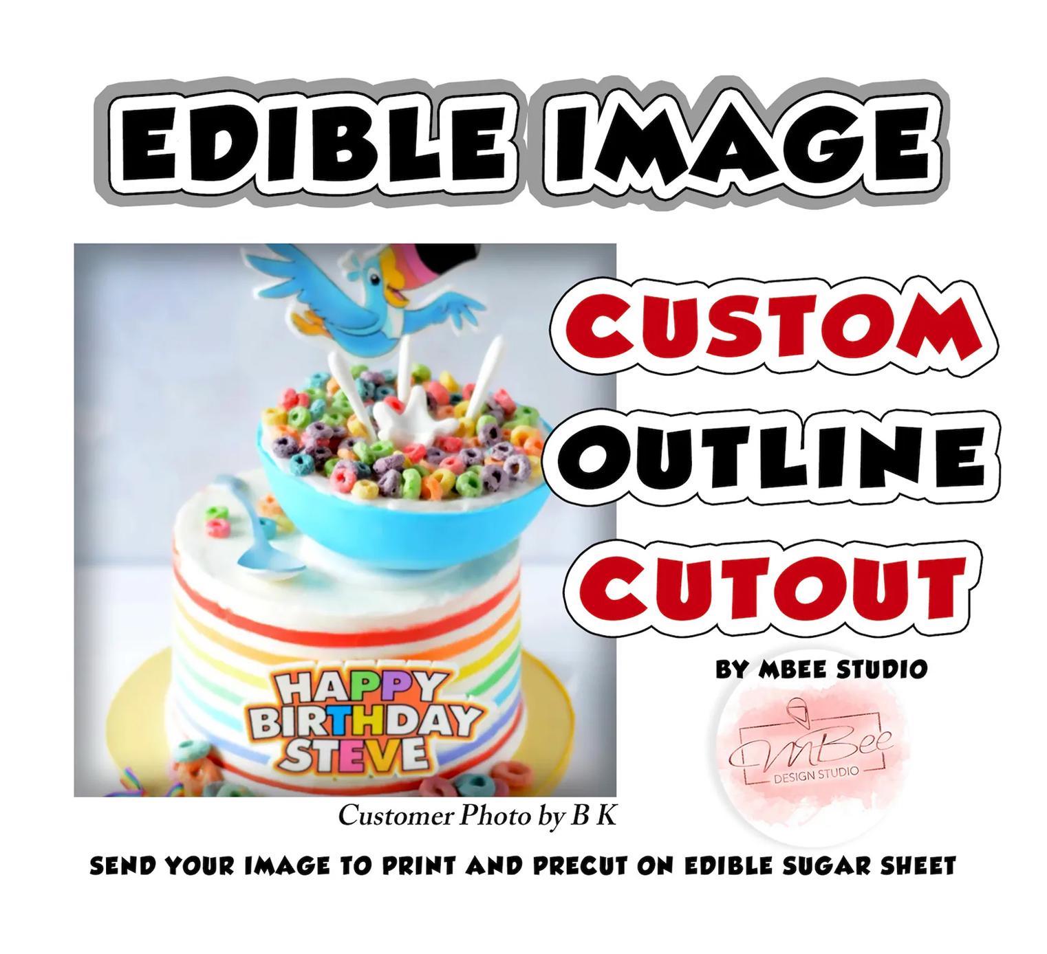 Custom Edible Image Cutout Cake Topper: Your Logo or Photo - Etsy