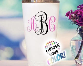 Yeti Cup Custom Monogram Decal - Choose Colors!