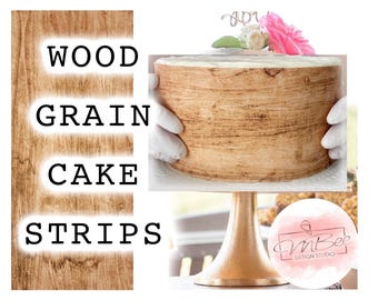 Wood Grain Edible Cake Strips Party Cake Border Wedding and Birthday Frosting Sheet