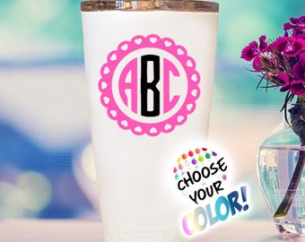 Yeti Cup Custom Monogram Decal - Choose Colors!