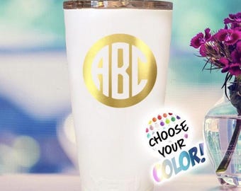Yeti Cup Custom Monogram Decal - Choose Colors!