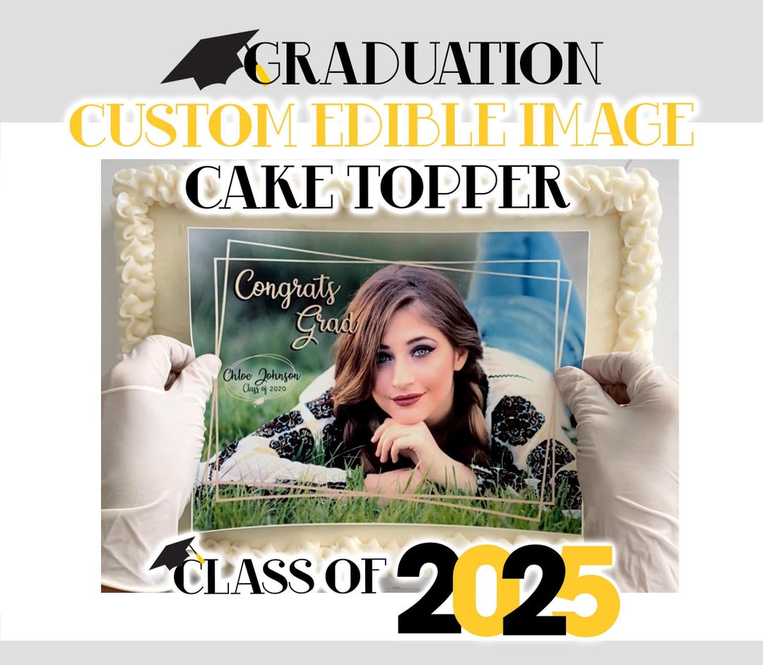Personalized Graduation Cake Topper: Edible Frosting Sheet Image - Etsy