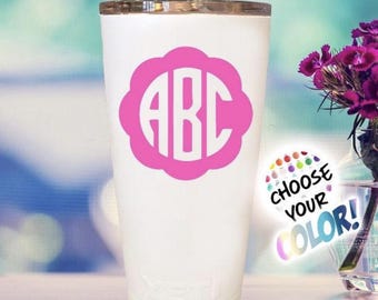 Yeti Cup Custom Monogram Decal - Choose Colors!