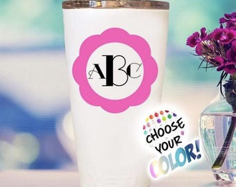 Yeti Cup Custom Monogram Decal - Choose Colors!