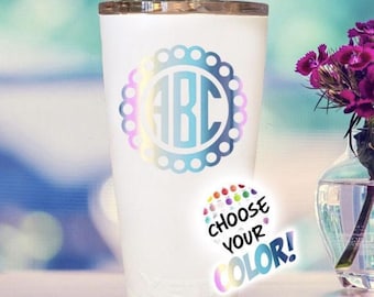 Yeti Cup Custom Monogram Decal - Choose Colors!