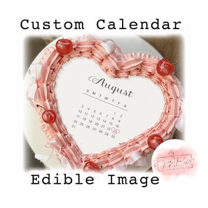 Custom Calendar Edible Image Cake Topper Birthday Frosting Wafer Sheet Personalized
