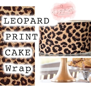 Leopard Print Edible Cake Strips: Birthday Cake Wrap