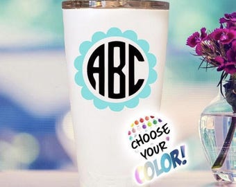 Yeti Cup Custom Monogram Decal - Choose Colors!