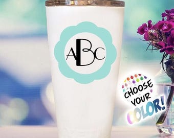 Yeti Cup Custom Monogram Decal - Choose Colors!