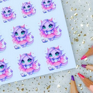 ZEFY MAKE UP - Stickers, Decoration, Journaling, Planner Stickers, Planning, Memory Keeping, Hobonichi Stickers, Sweet Purple Dragon