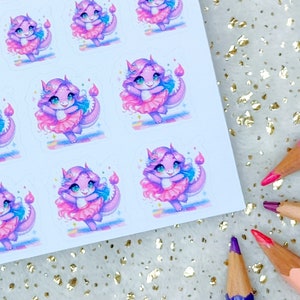 ZEFY DISCO DANCE - Stickers, Decoration, Journaling, Planner Stickers, Planning, Memory Keeping, Hobonichi Stickers, Sweet Purple Dragon