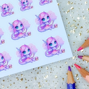 ZEFY WRITING - Stickers, Decoration, Journaling, Planner Stickers, Planning, Memory Keeping, Hobonichi Stickers, Sweet Purple Dragon