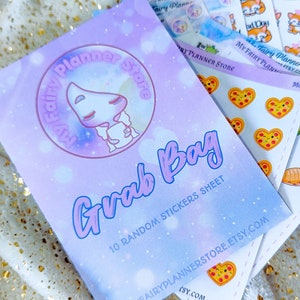 STICKERS GRAB BAG - Mystery Bag - Cute Stickers - Gifts - Happy Mail - Bullet Journal - Traveler Notebook