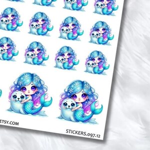 LYLIA ARTIC FRIENDS - Deco Sticker - Journaling - Memory Keeping - White Paper - Washi Paper - Hobo Stickers - Winter - Fantasy - Mermaid