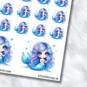 LYLIA ARTIC FRIENDS - Deco Sticker - Journaling - Memory Keeping - White Paper - Washi Paper - Hobo Stickers - Winter - Fantasy - Mermaid