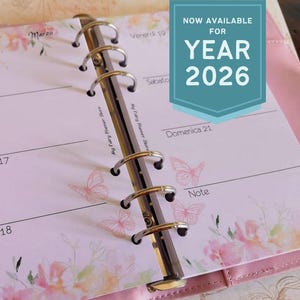 NEW 2026 - BUTTERFLY DANCE - Ringbound Planner Refill - Weeks on Two Pages - Filofax, Webster, KikkiK, Dokibook - A5, A6, Personal, Pocket