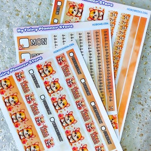 WEEKS, COUSIN, A6 - Cookie Autumn Dreams - Hobonichi Weeks - Hobonichi Cousin - Hobonichi A6 - Weekly - Hobo Stickers - Corgi - Autumn