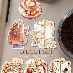SWEET COFFEE TIME - Washi DieCut - Stickers - Planning - Washi Paper - Trasparent Paper - Coffee Lover - Gift Idea - Lifestyle