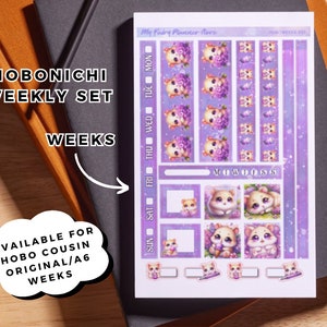 WOCHEN, COUSIN, A6 – Zeit zum Kuscheln – Hobonichi-Wochen – Hobonichi-Cousin – Hobonichi A6 – wöchentlich – Hobo-Aufkleber – Sommer – Hamster