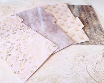 Royal Vintage Dividers | Ringbound Planner Dividers | A5, Personal, Pocket | Four Tabs dividers | Plasticized Dividers