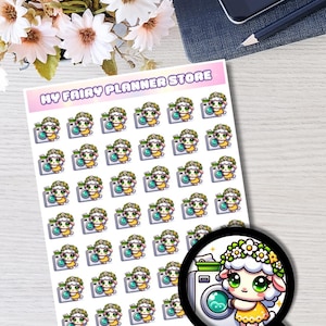 LELLA SPRING DREAM - Icon - Washing Machine - Deco Sticker - Journaling - Memory Keeping - White Paper - Washi Paper - Hobo Sticker - Spring