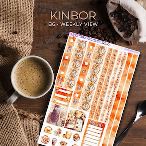 KINBOR B6, WEEKS - Sweet Coffee Time - Kinbor Weekly View - B6 Planner - Weekly Planner - Coffee Lover - Cozy Time