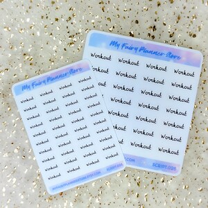 WORKOUT - Script Stickers, Minimal Stickers, Simple Stickers, Journaling Stickers, Diary, Memory Keeping, Hobonichi A6 Cousin Week