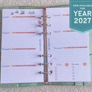 NEW 2027 - Week on Two Pages - Ringbound Planner Refill - Filofax, Webster Pages, KikkiK, Dokibook - A5, Personal, Pocket Size - Watercolor