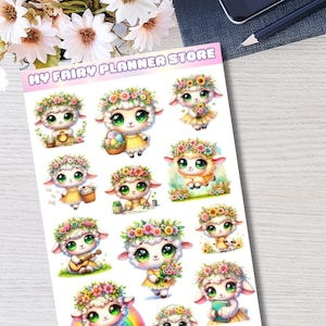 LELLA SPRING DREAM - Deco Xxl Stickers - Journaling - Memory Keeping - White Paper - Washi Paper - Hobo Stickers - Spring - Flower - Sheep