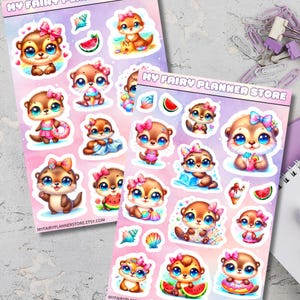 OTTIE SWEET SUMMER - Deco Stickers - Journaling - Memory Keeping - Otter - Kawaii - Summer - Sea - Seashell - Gift Ideas - Lifestyle -