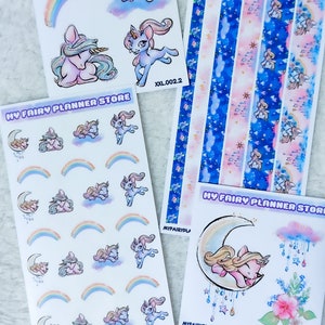 LILY - WASHI PAPER - Stickers - Deco Stickers - Washi Tape - Xxl Stickers - Memory Keeping - Journaling - Diary - Unicorn - Fantasy - Dream