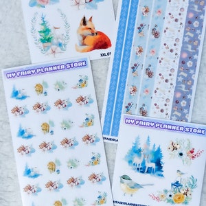 IVY - WASHI PAPER - Stickers - Deco Stickers - Washi Tape - Xxl Stickers - Memory Keeping - Journaling - Diary - Winter - Deer - Snow