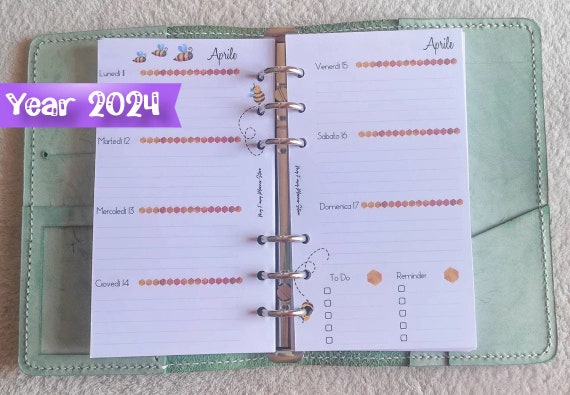 NEW 2023 Week on Two Pages Ringbound Planner Refill Filofax, Webster Pages,  Kikkik, Dokibook A5, Personal, Pocket Size Watercolor -  UK