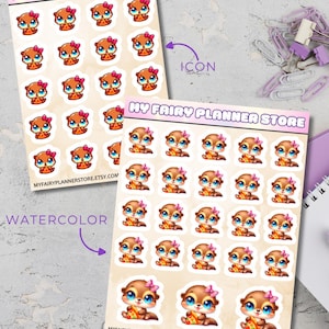OTTIE SWEET SUMMER - Pizza - Icon - Functional - Watercolor - Cute - Kawaii Stickers - Chores - Hobbies - Duty - Home - Lifestyle - Summer