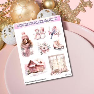 COZY COLLECTION - Christmas - Decoration, Journaling, Planner Stickers, Memory Keeping, Hobonichi Stickers - Pink Christmas - Soft - Pastel