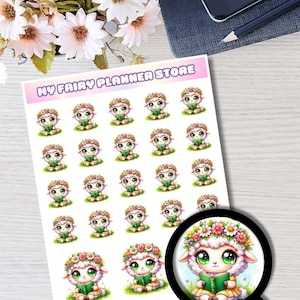 LELLA SPRING DREAM - Read - Deco Sticker - Journaling - Memory Keeping - White Paper - Washi Paper - Hobo Stickers - Spring - Flower - Sheep