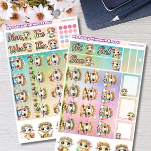 WEEKS, COUSIN, A6 - Sweet Coffee Time - Hobonichi Weeks - Hobonichi Cousin - Hobonichi A6 - Weekly - Hobo Stickers - Spring - Flower - Sheep