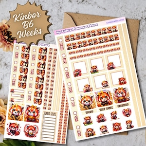 KINBOR B6, WEEKS - Velvet Love Fall - Kinbor Weekly View - B6 Planner - Weekly Planner - Summer - Red Panda - Love - Fall