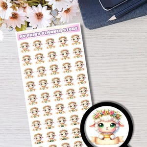 LELLA SPRING DREAM - Numbers - Deco Stickers- Journaling - Memory Keeping - White Paper - Washi Paper - Hobonichi - Spring - Flower - Sheep
