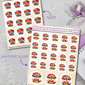 OTTIE SWEET SUMMER - Fruit - Icon - Functional - Watercolor - Cute - Kawaii Stickers - Chores - Hobbies - Duty - Home - Lifestyle - Summer