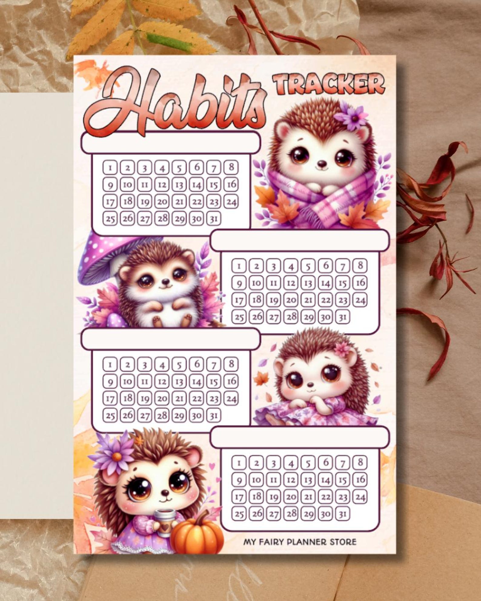 SHARPIE ENCHANTED FOREST - Habits Tracker - Full Page Stickers ...