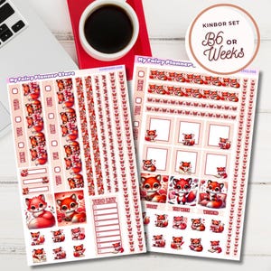 KINBOR B6, WEEKS - Ruby Always & Forever - Kinbor Weekly View - B6 Planner - Weekly Planner - Valentine's Day - Fox