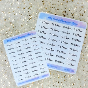 TO CLEAN - Script Stickers, Minimal Stickers, Simple Stickers, Journaling Stickers, Diary, Memory Keeping, Hobonichi A6 Cousin Week
