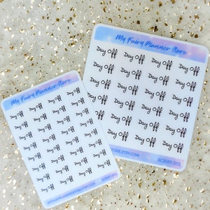 DAY OFF - Script Stickers, Minimal Stickers, Simple Stickers, Journaling Stickers, Diary, Memory Keeping, Hobonichi A6 Cousin Week