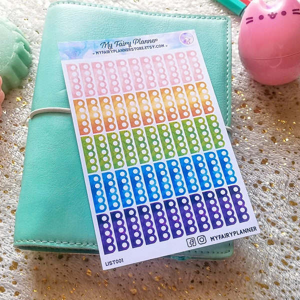 CHECKBOX - Utility Stickers - Planner - Hobonichi - Travelers Notebook - Scrapbooking - Paster Color - Pink - Orange - Green - Blue - Violet