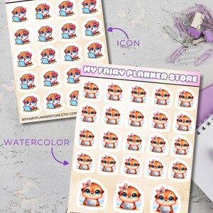 OTTIE SWEET SUMMER - Work - Icon - Functional - Watercolor - Cute - Kawaii Stickers - Chores - Hobbies - Duty - Home - Lifestyle - Summer
