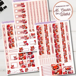 WEEKS, COUSIN, A6 - Ruby Always & Forever - Hobonichi Weeks - Hobonichi Cousin - Hobonichi A6 - Weekly - Hobo Stickers - Valentine - Fox