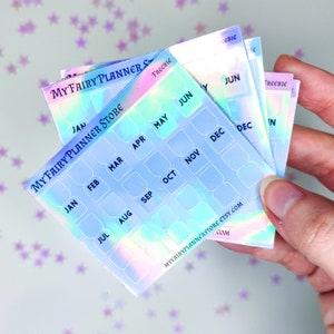 Holographic Tabs - Monthly Tabs - Tabs - Holo - Monthly - Month of the Year - Hobonichi Tabs