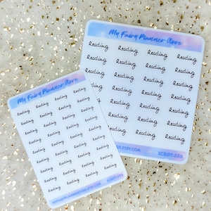 READING - Script Stickers, Minimal Stickers, Simple Stickers, Journaling Stickers, Diary, Memory Keeping, Hobonichi A6 Cousin Week